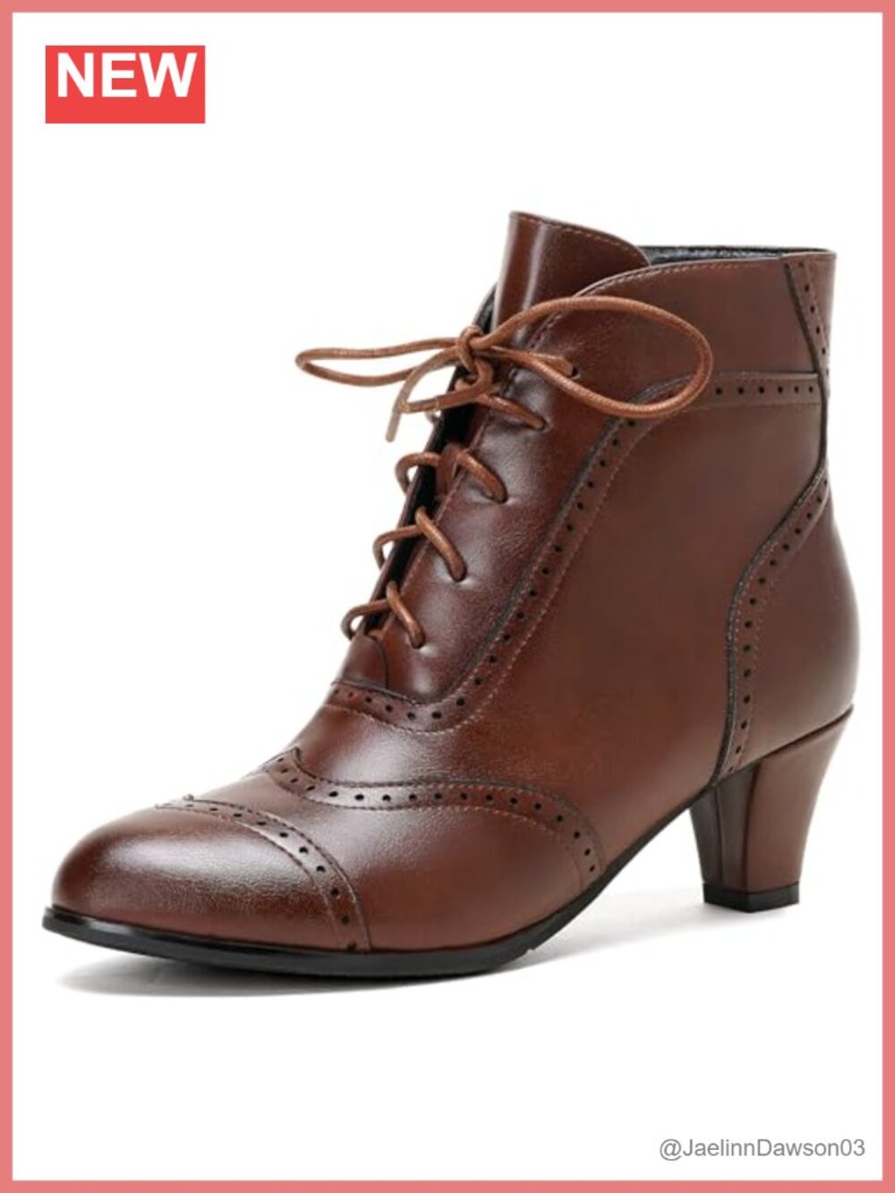 Victorian Lace Up Ankle Booties for Women Side Zipper Vintage Block Mid Heel